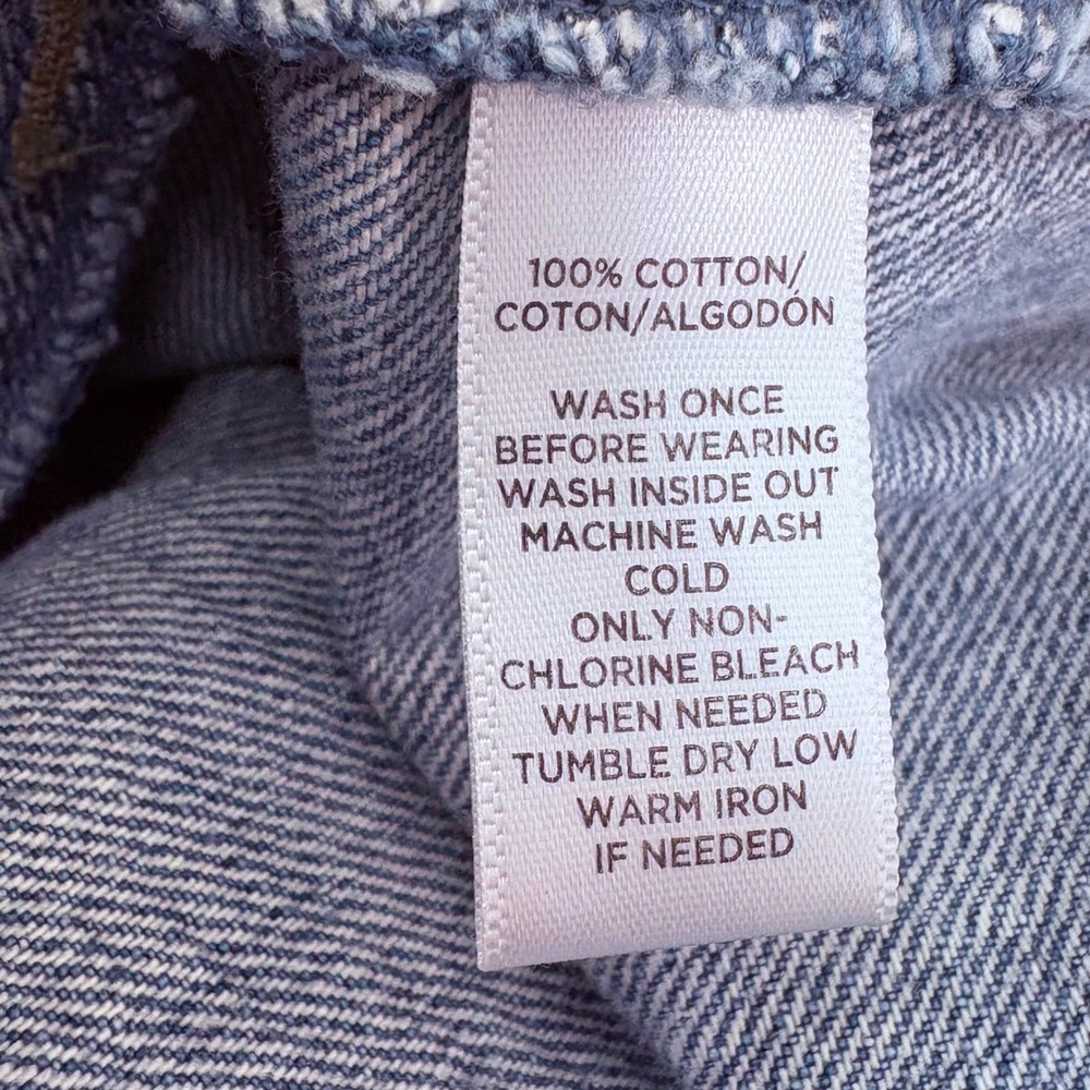 Made and Loved LOFT Button Front Denim Jean Mini Skirt Size 8 Blue Cotton A Line - Picture 5 of 10